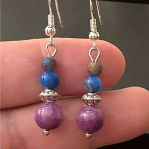 Artisan Handmade with love, dangling gorgeous beaded earrings.  One of a kind.